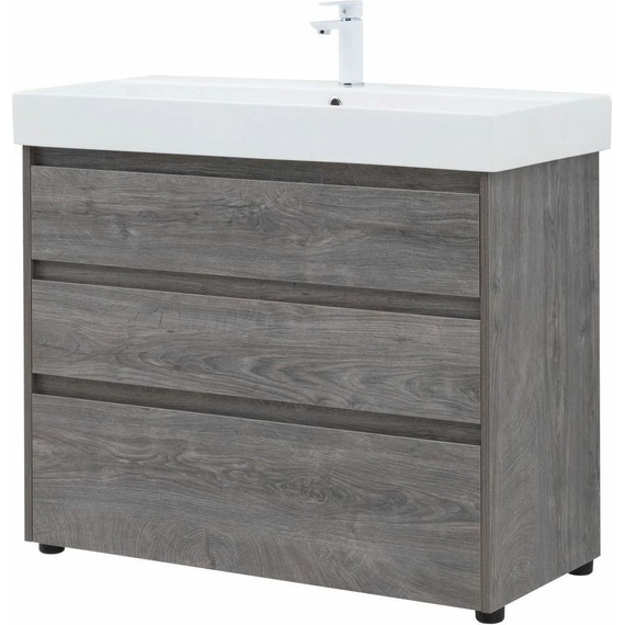 Тумба напольная с раковиной Aquanet Nova Lite 100 см 302479 (3 ящика) дуб рошелье, Цвет фасада: дуб рошелье - 5 Тумба напольная с раковиной Aquanet Nova Lite 100 см 302479 (3 ящика) дуб рошелье, Цвет фасада: дуб рошелье фото 5