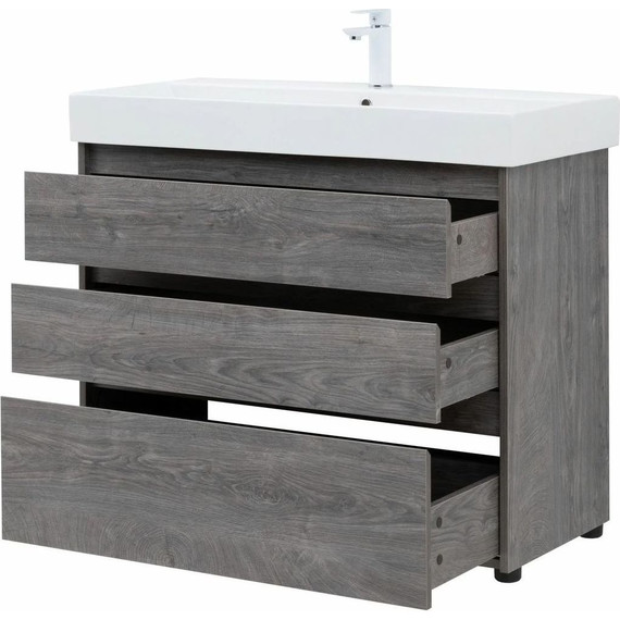 Тумба напольная с раковиной Aquanet Nova Lite 100 см 302479 (3 ящика) дуб рошелье, Цвет фасада: дуб рошелье - 6 Тумба напольная с раковиной Aquanet Nova Lite 100 см 302479 (3 ящика) дуб рошелье, Цвет фасада: дуб рошелье фото 6