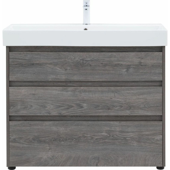 Тумба напольная с раковиной Aquanet Nova Lite 100 см 302479 (3 ящика) дуб рошелье, Цвет фасада: дуб рошелье - 8 Тумба напольная с раковиной Aquanet Nova Lite 100 см 302479 (3 ящика) дуб рошелье, Цвет фасада: дуб рошелье фото 8