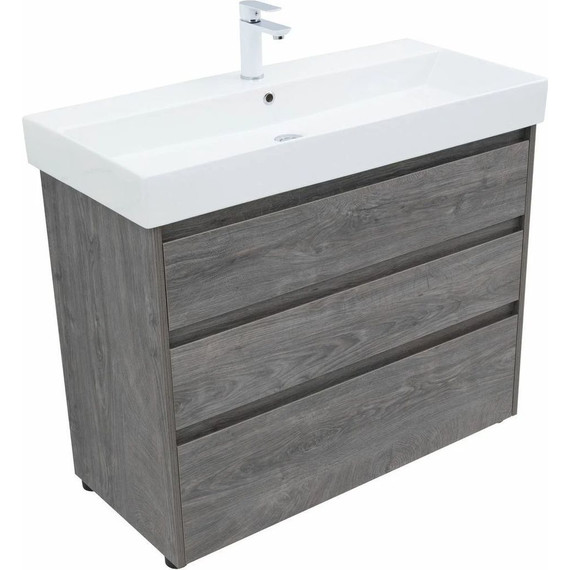 Тумба напольная с раковиной Aquanet Nova Lite 100 см 302479 (3 ящика) дуб рошелье, Цвет фасада: дуб рошелье - 11 Тумба напольная с раковиной Aquanet Nova Lite 100 см 302479 (3 ящика) дуб рошелье, Цвет фасада: дуб рошелье фото 11