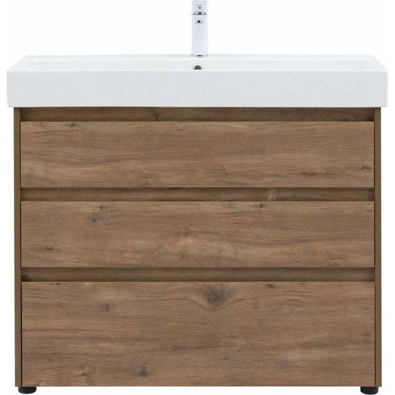 Тумба напольная с раковиной Aquanet Nova Lite 100 см 302480 (3 ящика) дуб рустикальный, Цвет фасада: тёмное дерево - 8 Тумба напольная с раковиной Aquanet Nova Lite 100 см 302480 (3 ящика) дуб рустикальный, Цвет фасада: тёмное дерево фото 8