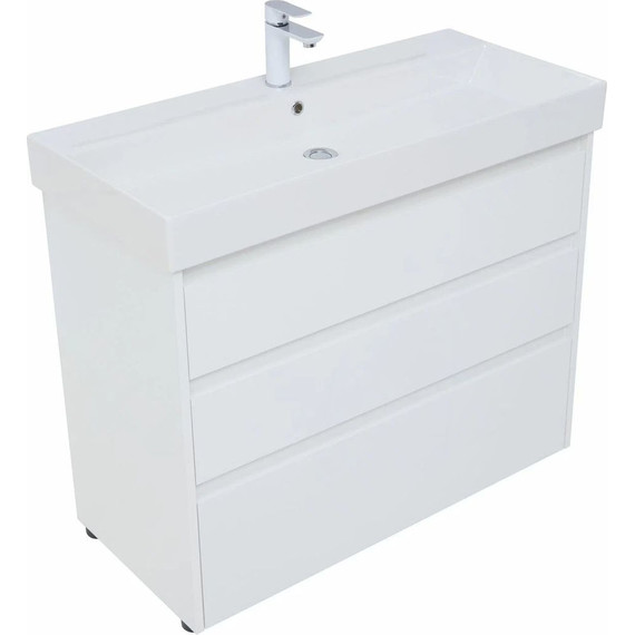 Тумба напольная с раковиной Aquanet Nova Lite 100 см 302478 (3 ящика) белый, Цвет фасада: белый - 6 Тумба напольная с раковиной Aquanet Nova Lite 100 см 302478 (3 ящика) белый, Цвет фасада: белый фото 6