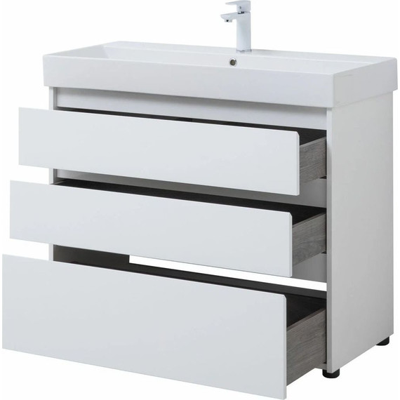 Тумба напольная с раковиной Aquanet Nova Lite 100 см 302478 (3 ящика) белый, Цвет фасада: белый - 10 Тумба напольная с раковиной Aquanet Nova Lite 100 см 302478 (3 ящика) белый, Цвет фасада: белый фото 10