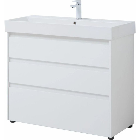 Тумба напольная с раковиной Aquanet Nova Lite 100 см 302478 (3 ящика) белый, Цвет фасада: белый - 11 Тумба напольная с раковиной Aquanet Nova Lite 100 см 302478 (3 ящика) белый, Цвет фасада: белый фото 11
