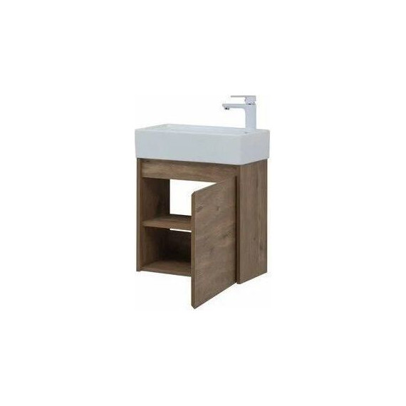 Тумба подвесная с раковиной Aquanet Nova Lite 50 см 298855 (с дверцей) дуб рустикальный, Цвет фасада: тёмное дерево - 3 Тумба подвесная с раковиной Aquanet Nova Lite 50 см 298855 (с дверцей) дуб рустикальный, Цвет фасада: тёмное дерево фото 3