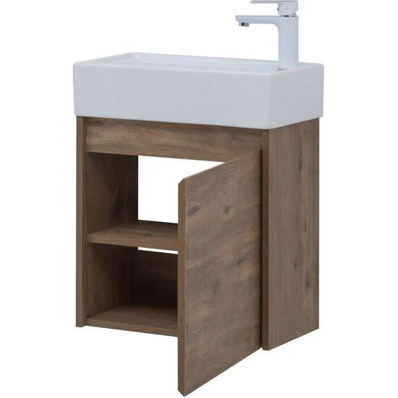 Тумба подвесная с раковиной Aquanet Nova Lite 50 см 298855 (с дверцей) дуб рустикальный, Цвет фасада: тёмное дерево - 6 Тумба подвесная с раковиной Aquanet Nova Lite 50 см 298855 (с дверцей) дуб рустикальный, Цвет фасада: тёмное дерево фото 6
