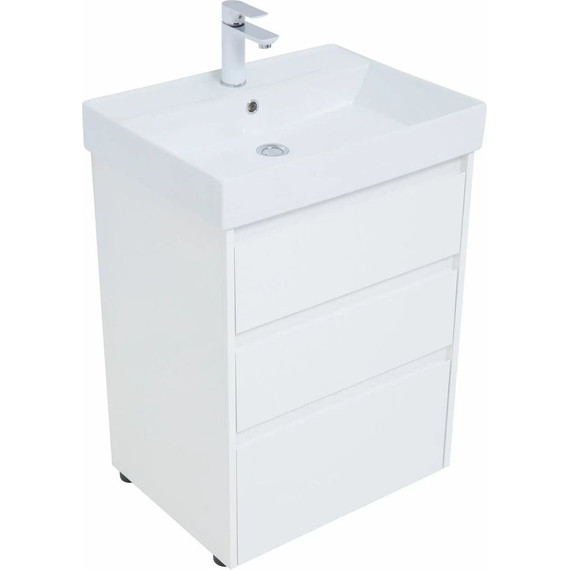 Тумба напольная с раковиной Aquanet Nova Lite 60 см 302469 (3 ящика) белый, Цвет фасада: белый - 11 Тумба напольная с раковиной Aquanet Nova Lite 60 см 302469 (3 ящика) белый, Цвет фасада: белый фото 11