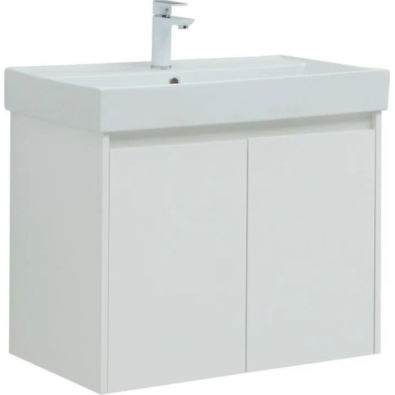 Тумба подвесная с раковиной Aquanet Nova Lite 75 см 298850 (2 дверцы) белый, Цвет фасада: белый фото 