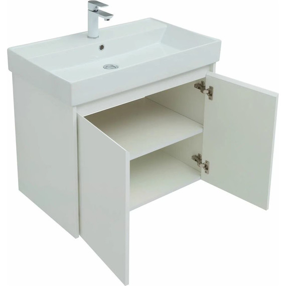Тумба подвесная с раковиной Aquanet Nova Lite 75 см 298850 (2 дверцы) белый, Цвет фасада: белый - 8 Тумба подвесная с раковиной Aquanet Nova Lite 75 см 298850 (2 дверцы) белый, Цвет фасада: белый фото 8