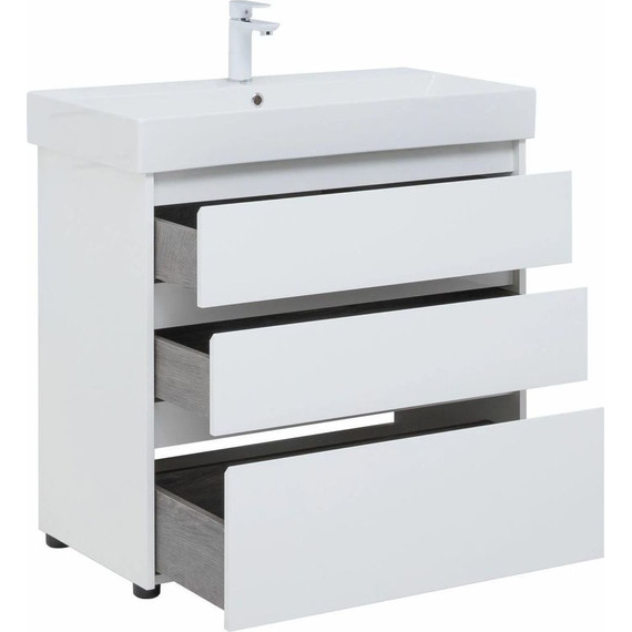 Тумба напольная с раковиной Aquanet Nova Lite 85 см 302475 (3 ящика) белый, Цвет фасада: белый - 9 Тумба напольная с раковиной Aquanet Nova Lite 85 см 302475 (3 ящика) белый, Цвет фасада: белый фото 9