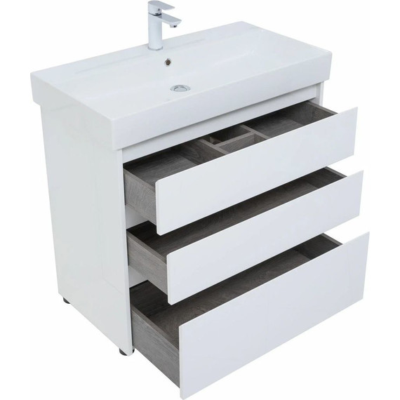 Тумба напольная с раковиной Aquanet Nova Lite 85 см 302475 (3 ящика) белый, Цвет фасада: белый - 10 Тумба напольная с раковиной Aquanet Nova Lite 85 см 302475 (3 ящика) белый, Цвет фасада: белый фото 10