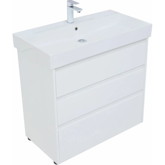 Тумба напольная с раковиной Aquanet Nova Lite 85 см 302475 (3 ящика) белый, Цвет фасада: белый - 11 Тумба напольная с раковиной Aquanet Nova Lite 85 см 302475 (3 ящика) белый, Цвет фасада: белый фото 11