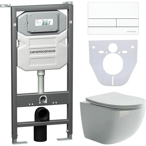 Инсталляция с подвесным унитазом ceramicanova Forma Rimless CN3009_1002W_1000 фото 