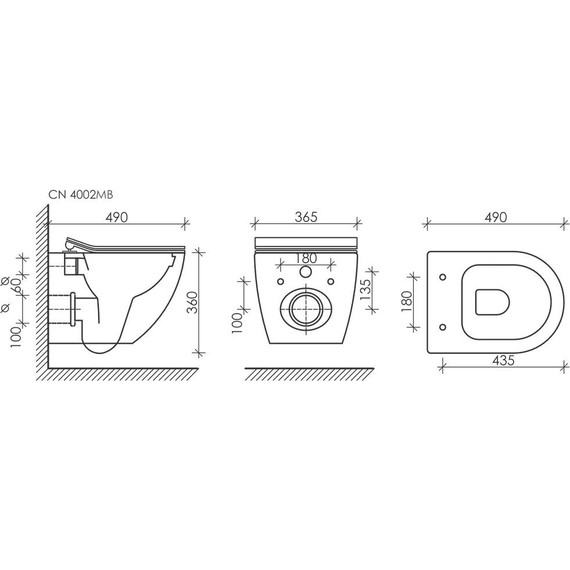 Инсталляция с подвесным унитазом ceramicanova Metropol Rimless CN4002MB_1002CH_1000 фото 12