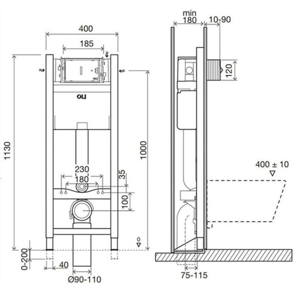 Инсталляция для унитаза Oli Expert Evo/Speed (механическая) 014091 фото 3