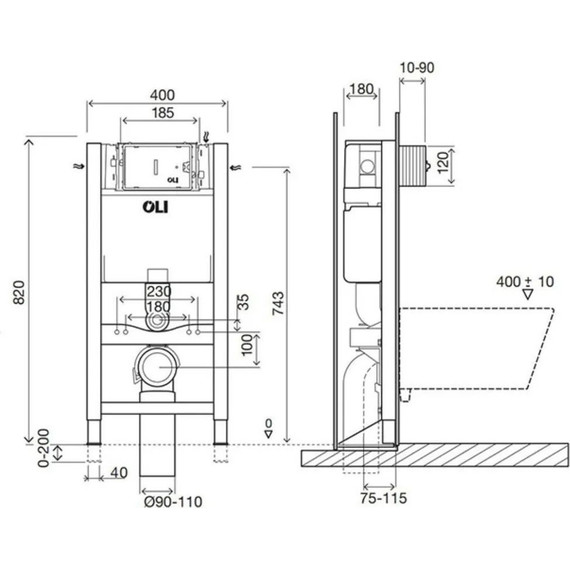 Инсталляция для унитаза Oli Expert Evo 820 (механическая) 014092 фото 3
