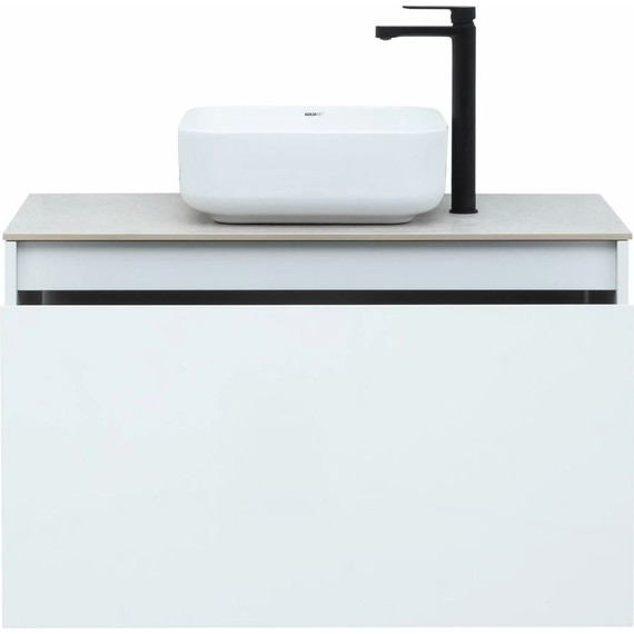 Тумба подвесная со столешницей Aquanet Nova Lite 90 см 242257 (1 ящик) белый, Цвет фасада: белый фото 8