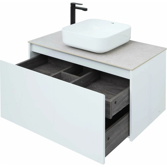 Тумба подвесная со столешницей Aquanet Nova Lite 90 см 242257 (1 ящик) белый, Цвет фасада: белый фото 10