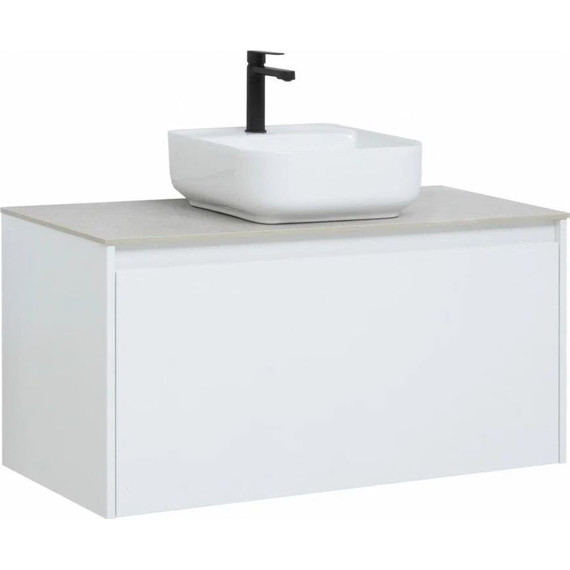 Тумба подвесная со столешницей Aquanet Nova Lite 100 см 242580 (1 ящик) белый, Цвет фасада: белый фото 
