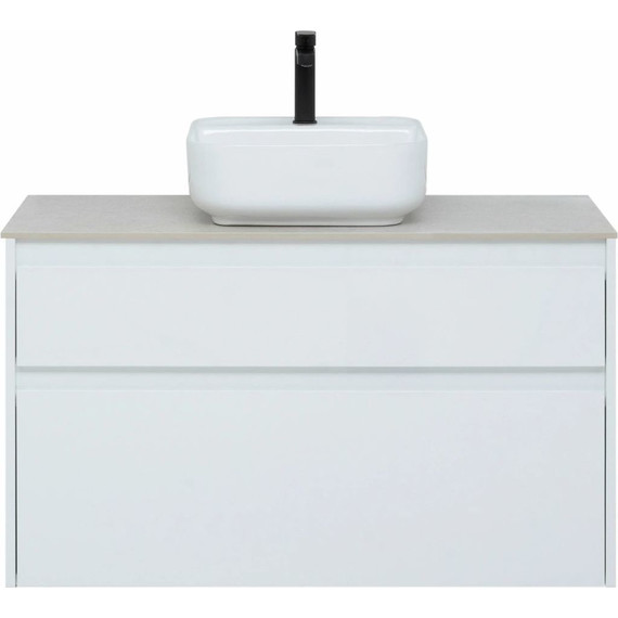 Тумба подвесная со столешницей Aquanet Nova Lite 100 см 242581 (2 ящика) белый, Цвет фасада: белый фото 6