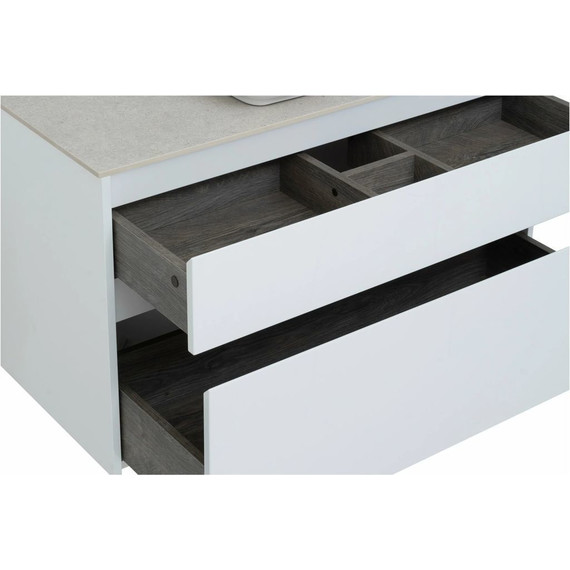 Тумба подвесная со столешницей Aquanet Nova Lite 100 см 242581 (2 ящика) белый, Цвет фасада: белый фото 10