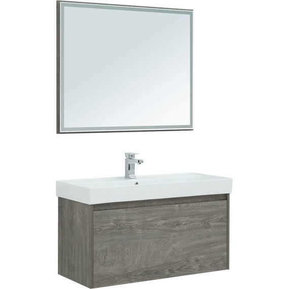 Зеркало Aquanet Nova Lite 100 см 242623, дуб рошелье фото 8