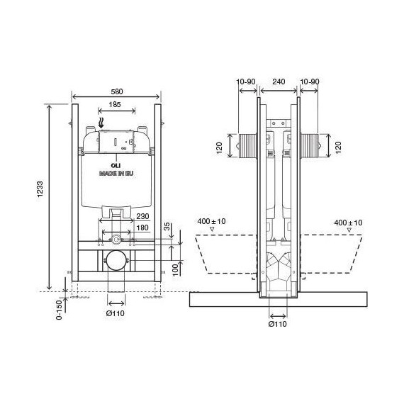 Инсталляция для унитаза Oli 74 Plus (механическая) 600859 фото 9