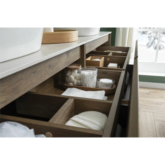 Тумба подвесная со столешницей Aquanet Nova Lite 100 см 249520 (1 ящик) дуб рустикальный, Цвет фасада: тёмное дерево - 13 Тумба подвесная со столешницей Aquanet Nova Lite 100 см 249520 (1 ящик) дуб рустикальный, Цвет фасада: тёмное дерево фото 13