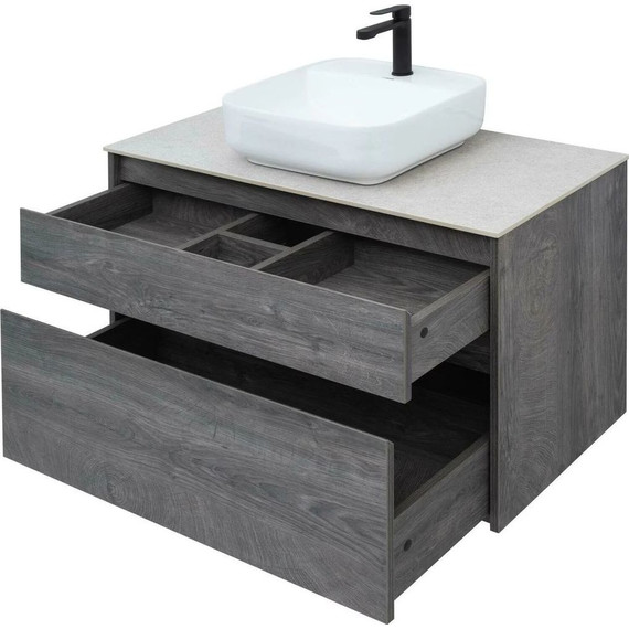 Тумба подвесная со столешницей Aquanet Nova Lite 100 см 242582 (2 ящика) дуб рошелье, Цвет фасада: дуб рошелье фото 7