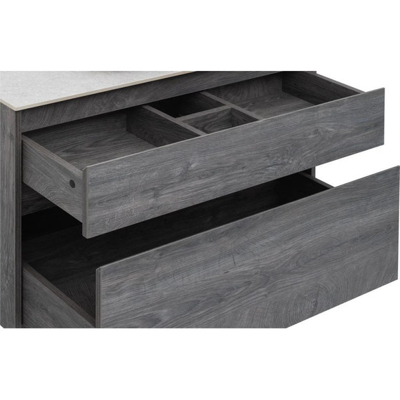 Тумба подвесная со столешницей Aquanet Nova Lite 100 см 242582 (2 ящика) дуб рошелье, Цвет фасада: дуб рошелье фото 8