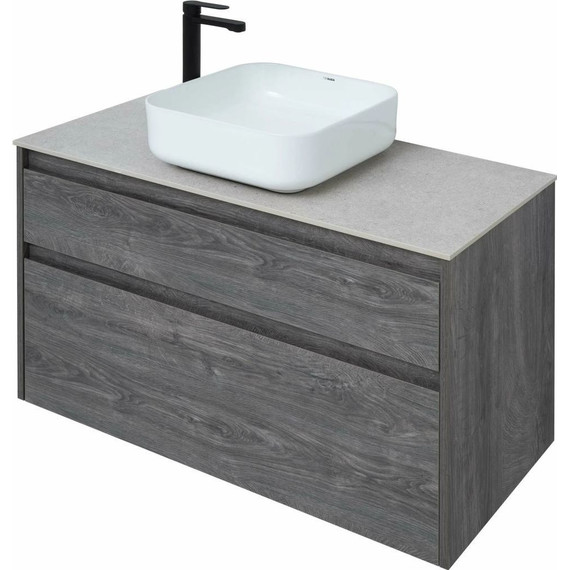 Тумба подвесная со столешницей Aquanet Nova Lite 100 см 242582 (2 ящика) дуб рошелье, Цвет фасада: дуб рошелье фото 9