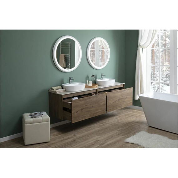 Тумба подвесная со столешницей Aquanet Nova Lite 100 см 249520 (1 ящик) дуб рустикальный, Цвет фасада: тёмное дерево - 12 Тумба подвесная со столешницей Aquanet Nova Lite 100 см 249520 (1 ящик) дуб рустикальный, Цвет фасада: тёмное дерево фото 12