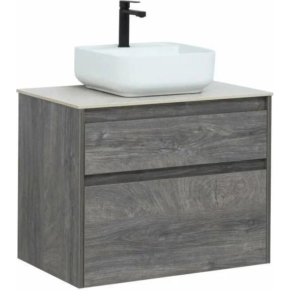 Тумба подвесная со столешницей Aquanet Nova Lite 60 см 242577 (2 ящика) дуб рошелье, Цвет фасада: дуб рошелье фото 