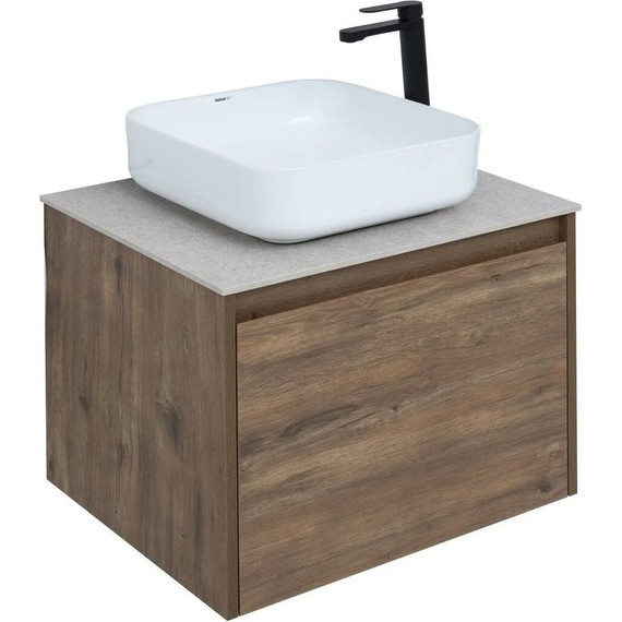 Тумба подвесная со столешницей Aquanet Nova Lite 60 см 249511 (1 ящик) дуб рустикальный, Цвет фасада: тёмное дерево - 10 Тумба подвесная со столешницей Aquanet Nova Lite 60 см 249511 (1 ящик) дуб рустикальный, Цвет фасада: тёмное дерево фото 10