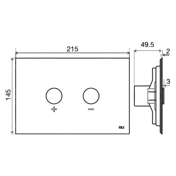 Кнопка смыва Oli Blink (пневматическая) 154963, хром глянцевый фото 2