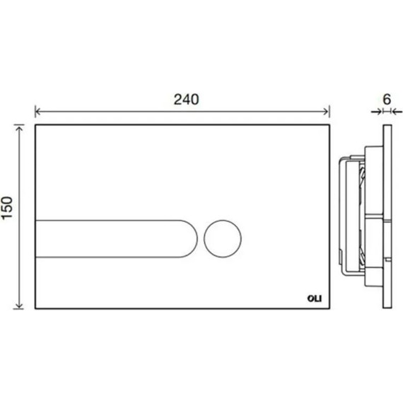 Кнопка смыва Oli I-Plate (механическая) 670006, хром матовый фото 2