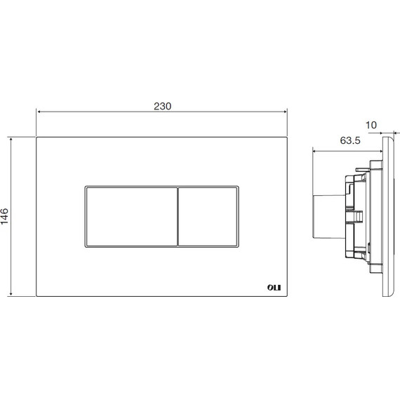 Кнопка смыва Oli Karisma (пневматическая) 641006, хром матовый фото 3
