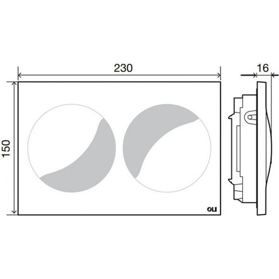 Кнопка смыва Oli Moon (сенсорная) 878981, черный фото 4