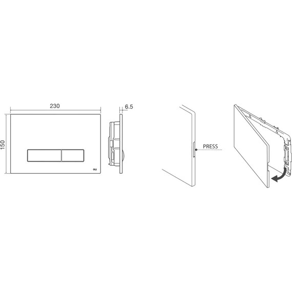 Кнопка смыва Oli Narrow Olipure (механическая) 148300, белый фото 2