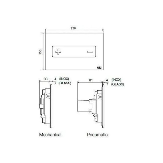 Кнопка смыва Oli Oceania (пневматическая) 054989, белый фото 2
