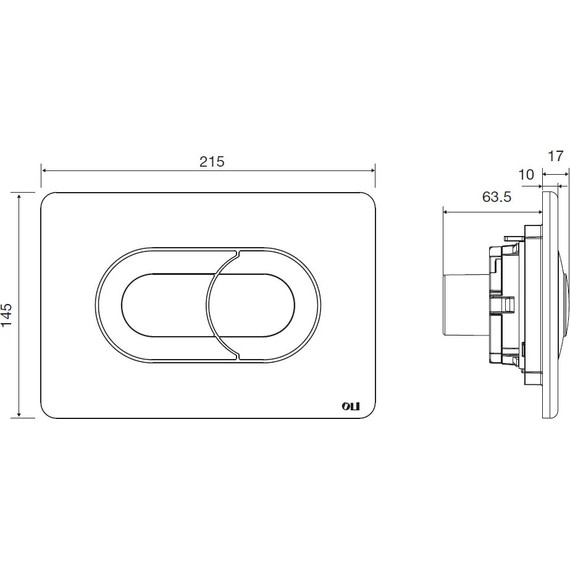Кнопка смыва Oli Salina (пневматическая) 640086, хром матовый фото 2