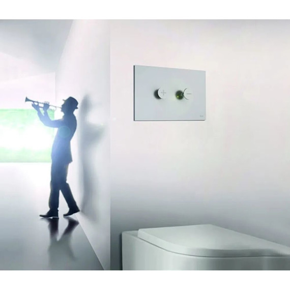 Кнопка смыва Oli Trumpet (пневматическая) 046198, хром матовый фото 2