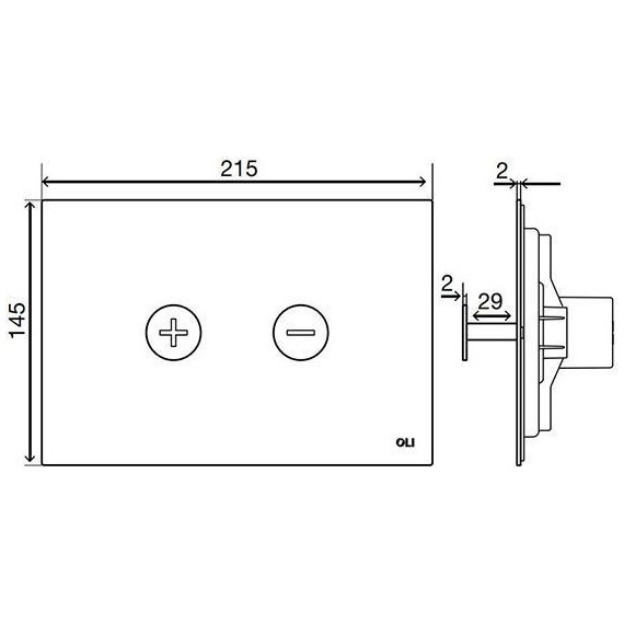 Кнопка смыва Oli Trumpet (пневматическая) 878784, бронза фото 2