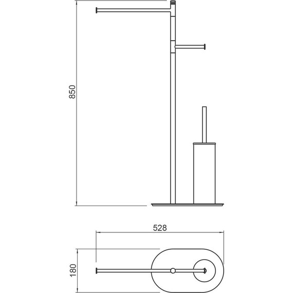 Стойка с держателем и ёршиком Timo Saona 13085/17, цвет золото матовое фото 2