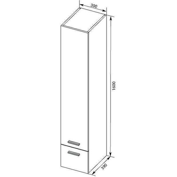 Пенал подвесной Aquanet Верона 30 см 187781 L, белый - 3 Пенал подвесной Aquanet Верона 30 см 187781 L, белый фото 3