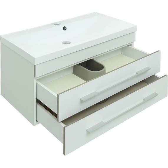 Тумба подвесная с раковиной Aquanet Верона 90 см 272424 (раковина Нота 90) белый матовый - 3 Тумба подвесная с раковиной Aquanet Верона 90 см 272424 (раковина Нота 90) белый матовый фото 3