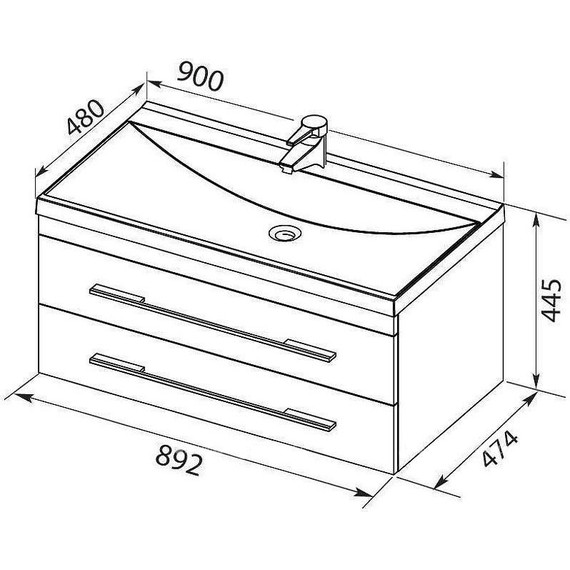 Тумба подвесная с раковиной Aquanet Верона 90 см 272424 (раковина Нота 90) белый матовый - 4 Тумба подвесная с раковиной Aquanet Верона 90 см 272424 (раковина Нота 90) белый матовый фото 4