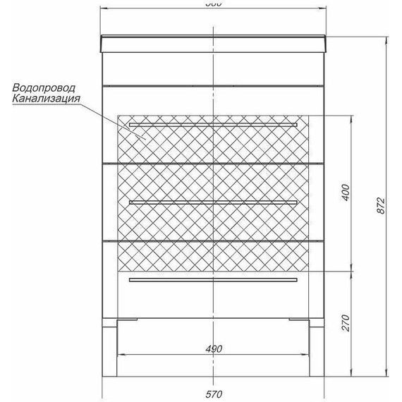 Тумба напольная с раковиной Aquanet Верона 58 см 178253 (3 ящика) белый фото 7