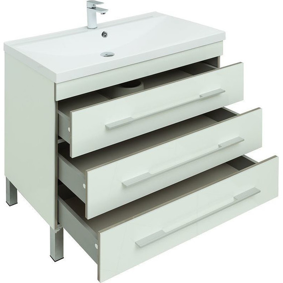 Тумба напольная с раковиной Aquanet Верона 90 см 178470 (3 ящика) белый фото 3