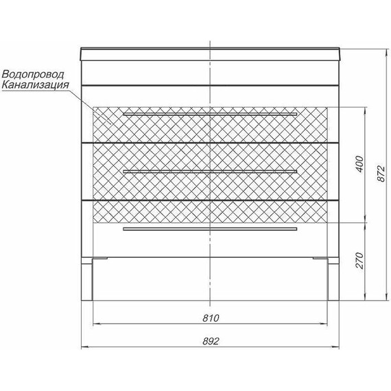 Тумба напольная с раковиной Aquanet Верона 90 см 178470 (3 ящика) белый фото 5